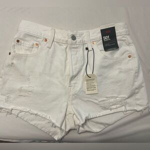 Levi’s Authentic 501 white Jean shorts high rise